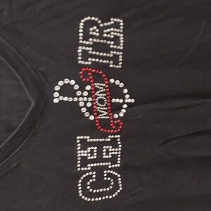 Bling for the Choir Mom - Black T-shirt with Red & Clear Rhinestones Size Large